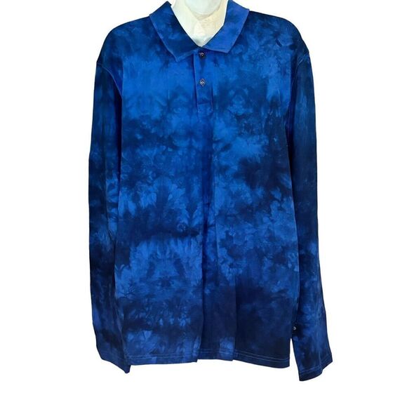 Ted Baker Crown Tie Dye Long Sleeve Polo Blue Long Sleeve T NWT Size 5 (US XL) - Picture 3 of 7